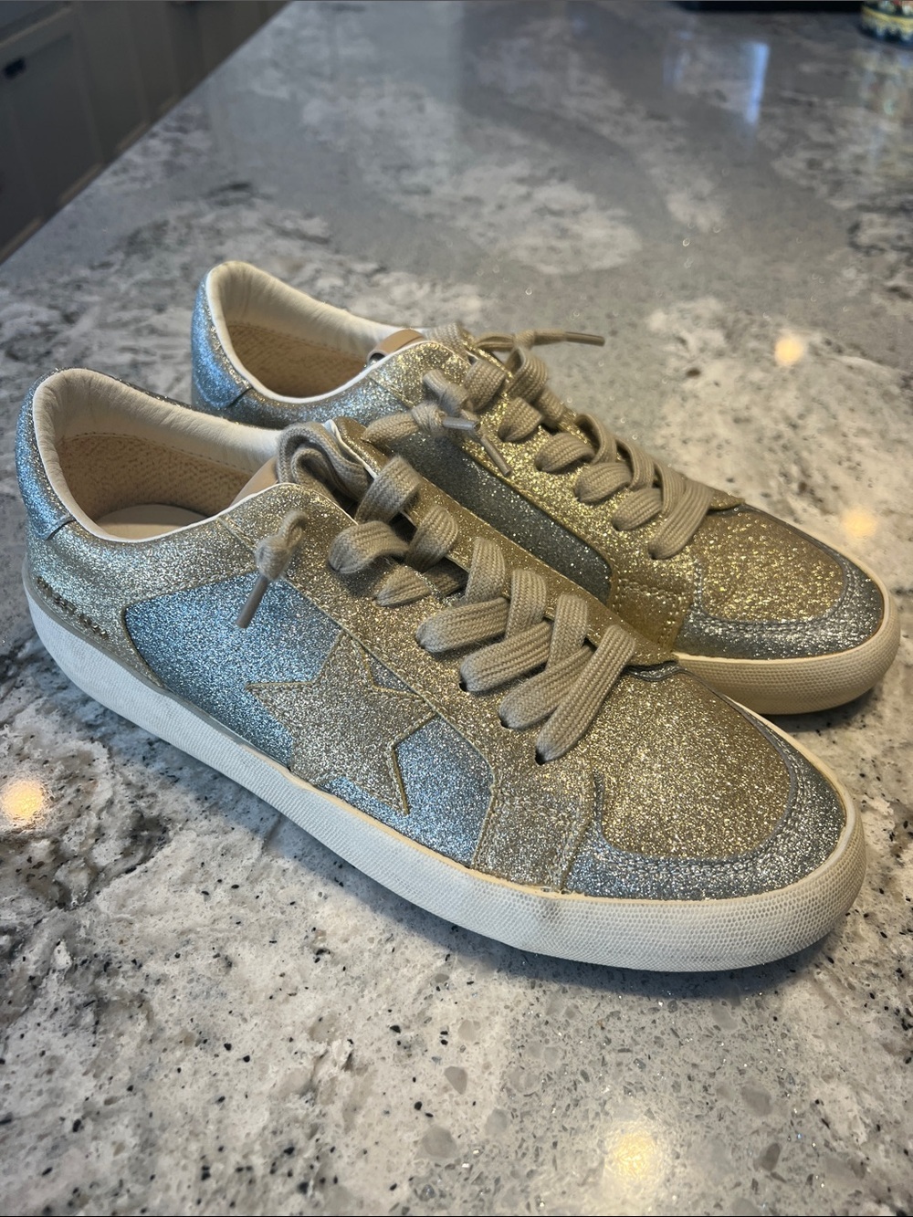 Vintage Havana Kara Glitter Star Sneakers Gold Silver Size 9 EUC
